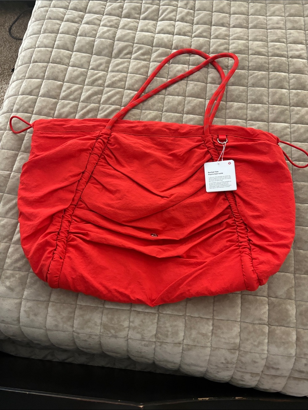 lululemon athletica Red Ruched Shoulder Tote